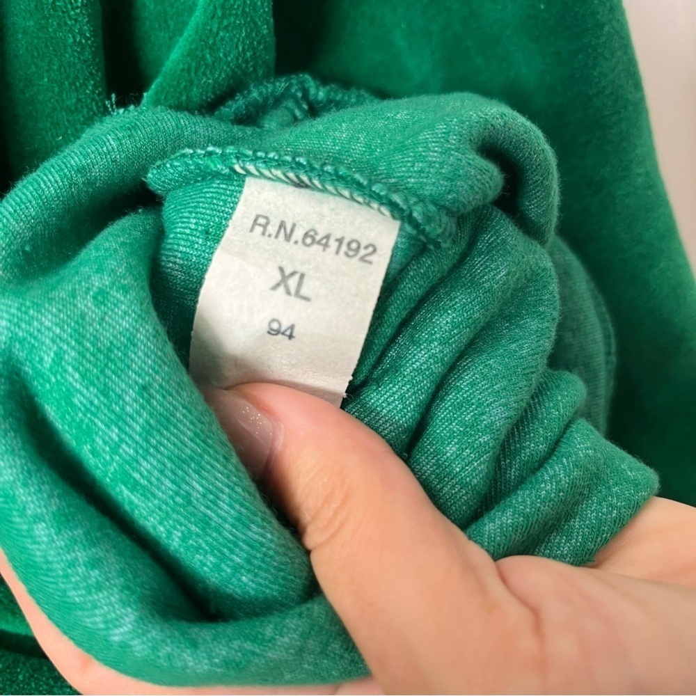 Neiman Marcus Vintage Green Velour Sweatshirt quarter zip Size XL Embroidered - Picture 8 of 16